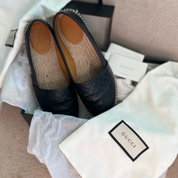 Authentic Gucci Espadrilles Microguccissima Leather with Rubber Sole - Picture 11 of 14